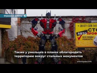 auto mechanics from donetsk assemble huge robots from old cars