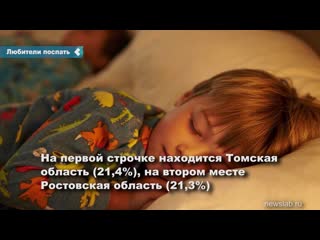 the krasnoyarsk territory entered the top ten regions whose residents like to sleep more than 8 hours